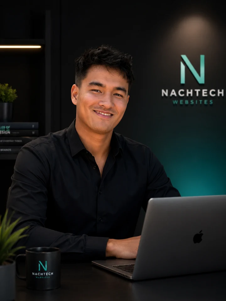 Shaun Chen, founder of NachTech, at his desk